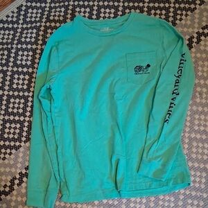 Vineyard Vines Aqua Long Sleeve Tee